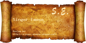 Singer Emese névjegykártya